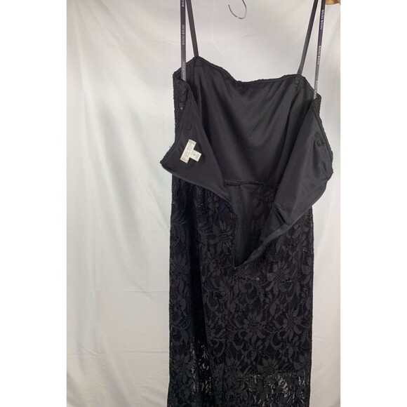 Bisou Bisou Dress Womens 8 Black Sequin Lace Maxi Strapless Sleeveless Formal - Picture 5 of 11